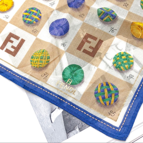 Fendi Accessories - Fendi Silk Multicolor Block Handkerchief